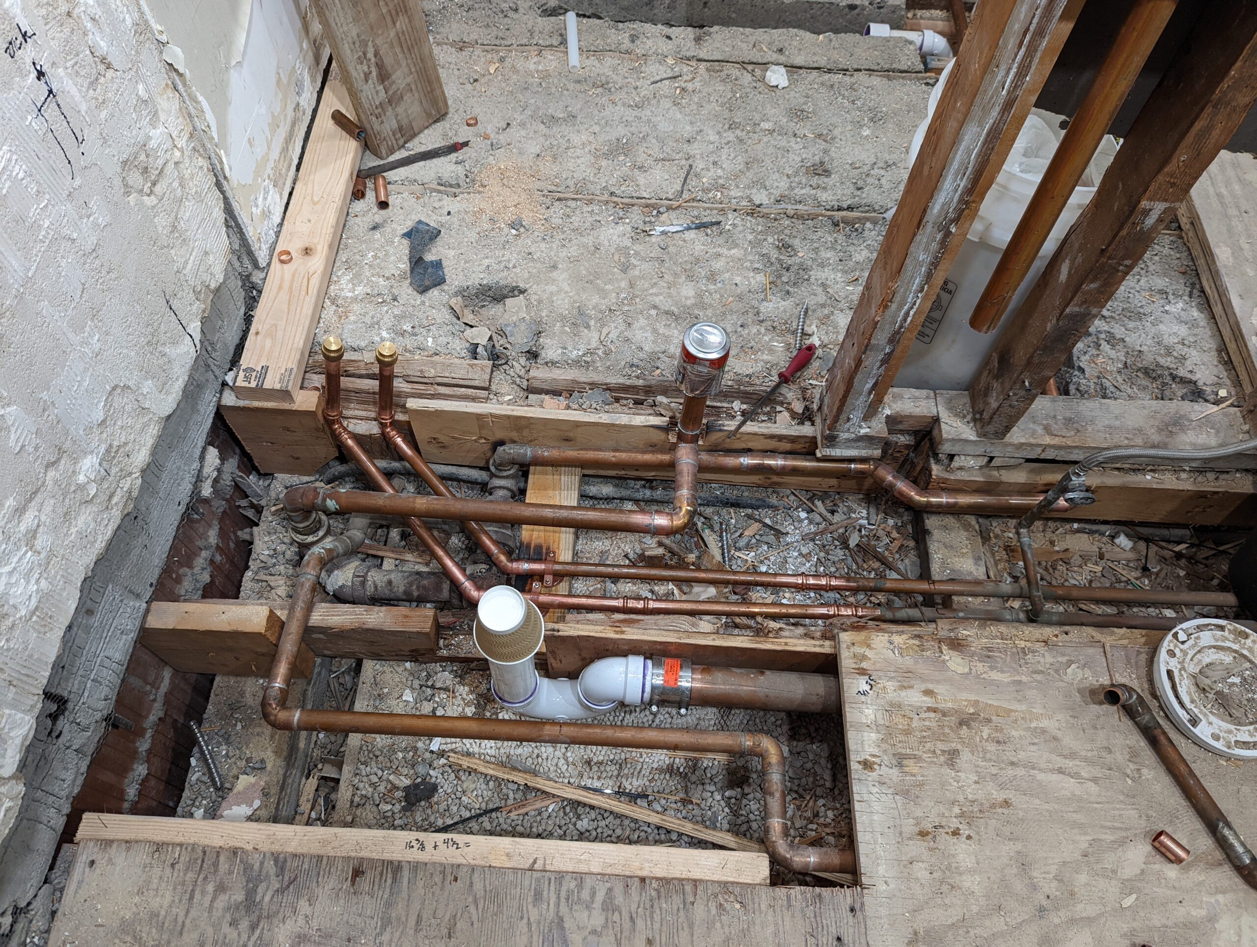 Copper repipe and bathroom plumbing rough-in Hudson Valley NY