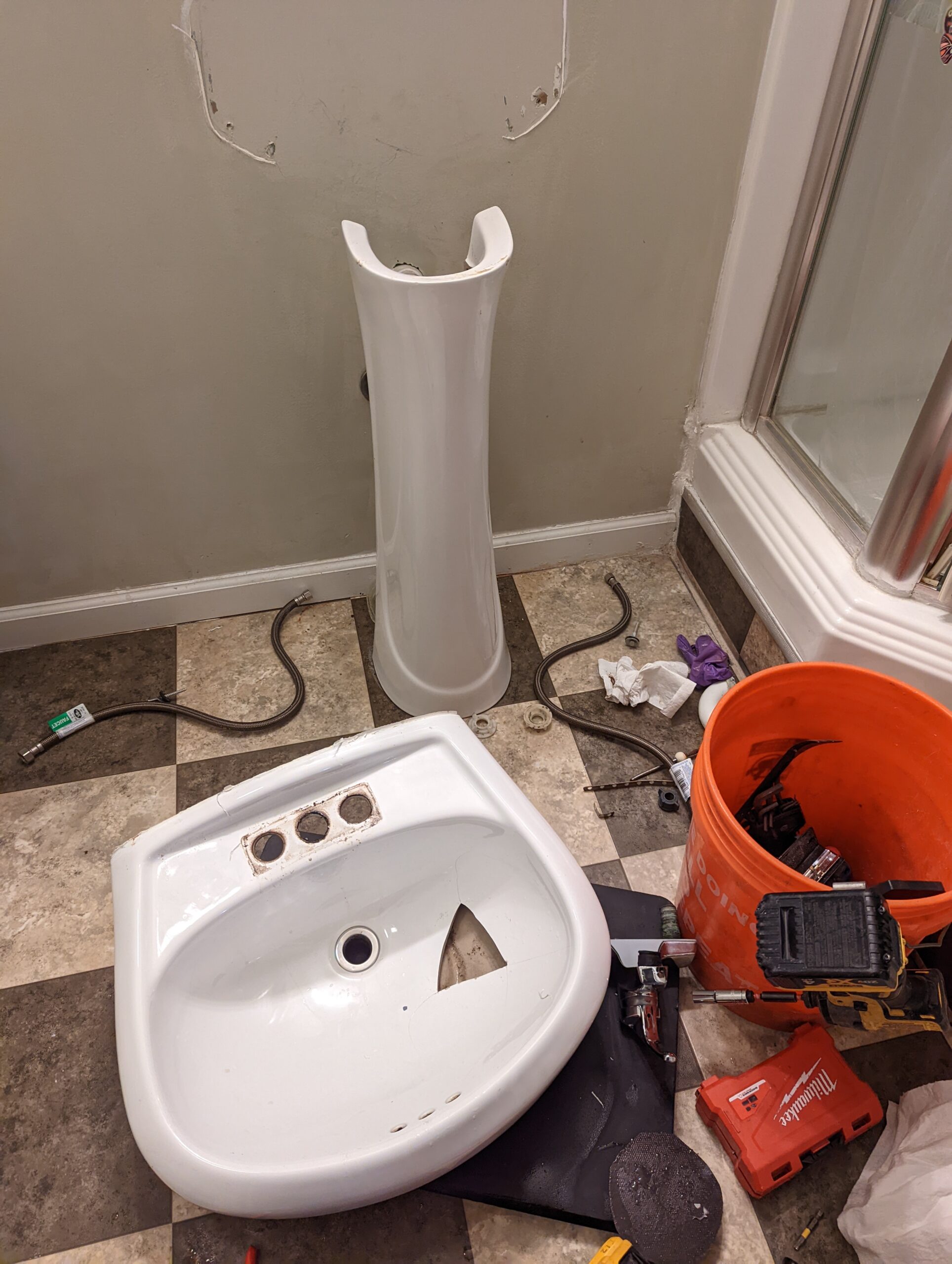 Pedestal sink installation Orange County NY