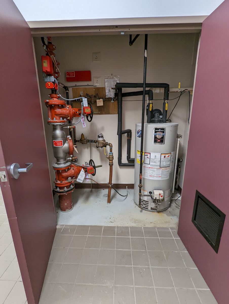 Gas water heater installation in a utility closet — Orange County NY