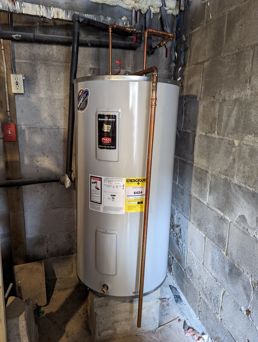 Electric water heater replacement with new copper connections — Hudson Valley NY